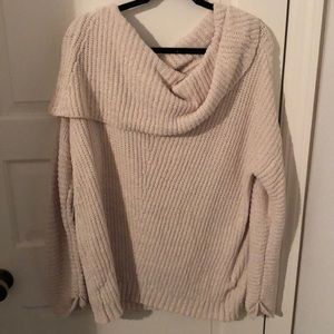 White off the shoulder sweater